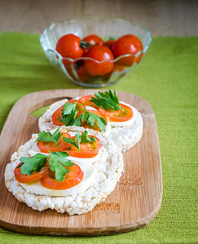 Gluten-free sandwiches with mozzarella and tomatoes